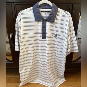 Pebble Beach striped polo shirt, size L
